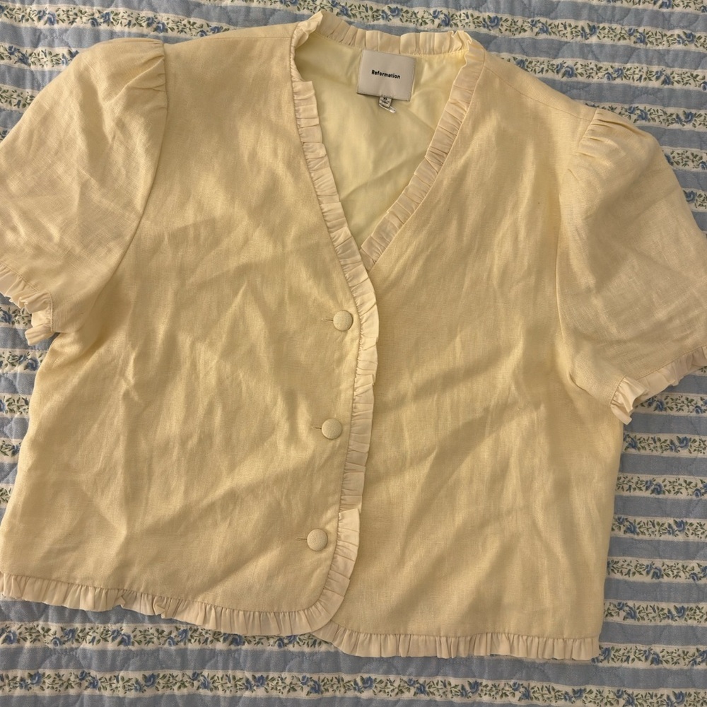 Reformation Cream Puff Sleeve Blouse